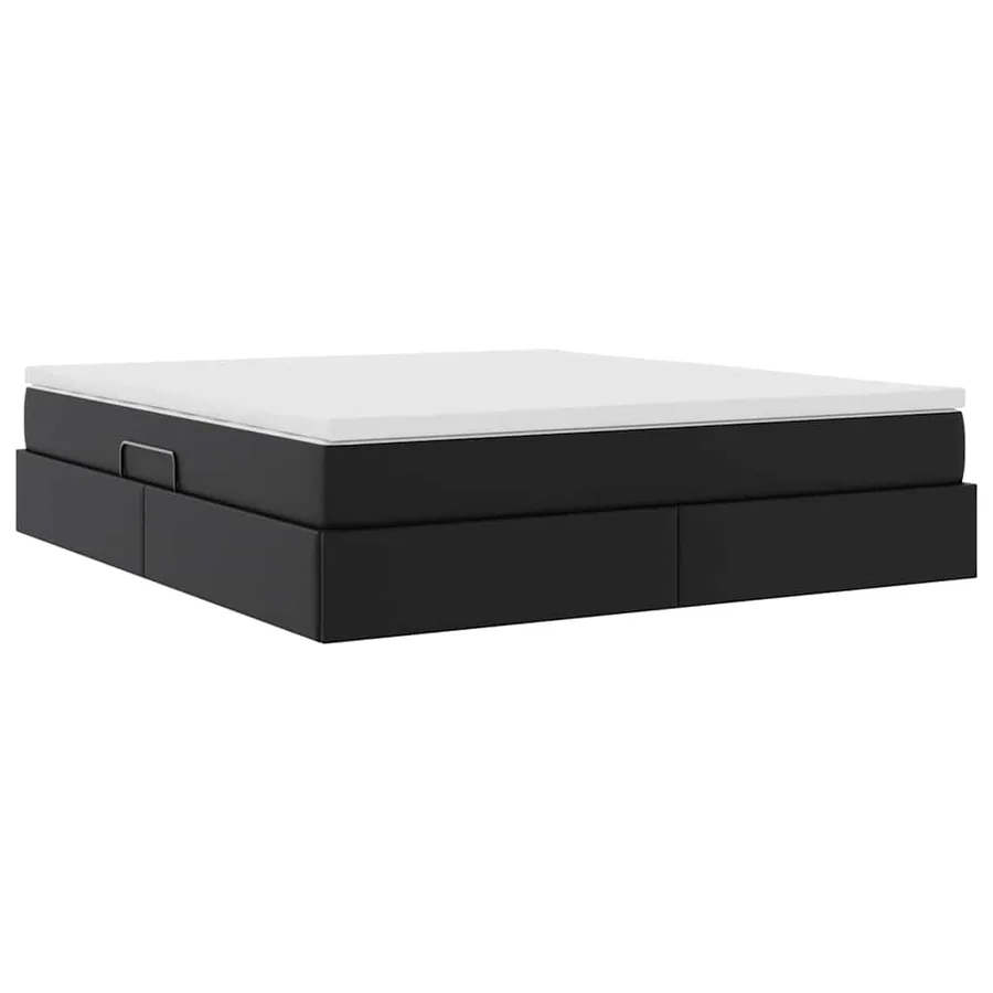 Lit avec rangement et matelas Noir 180 x 200 cm Simili cuir - 5