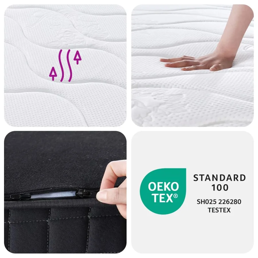 Matelas à ressorts Bonnell Moyen 80 x 200 cm Blanc - 9