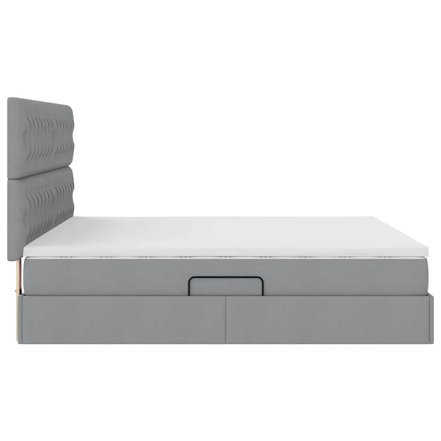 Lit de rangement LED avec matelas Gris clair 180 x 200 cm Tissu - 11