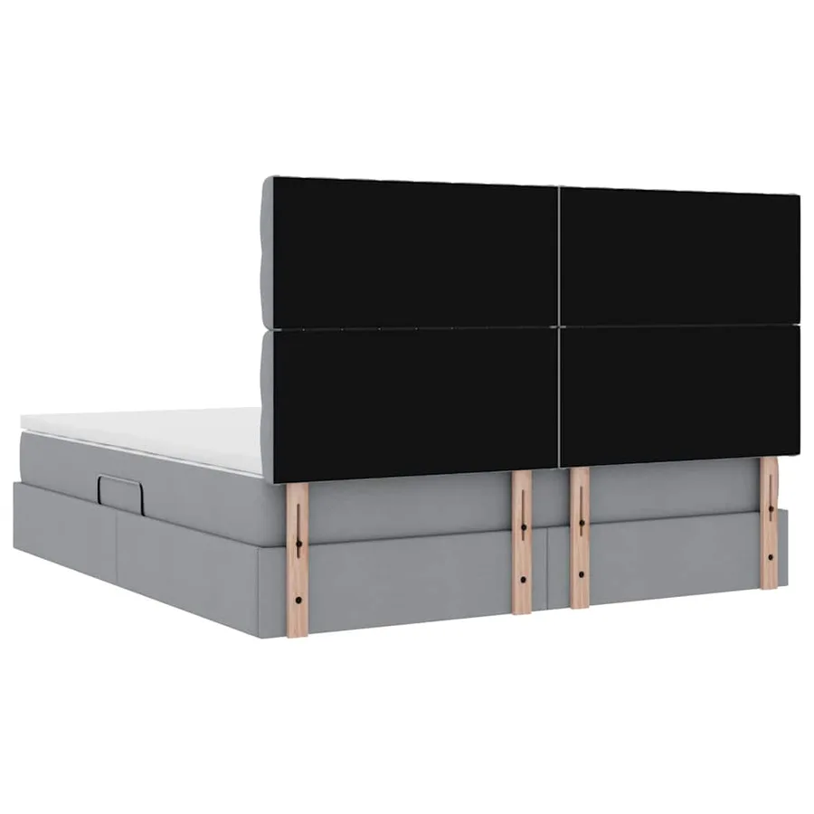 Lit de rangement LED avec matelas Gris clair 180 x 200 cm Tissu - 12