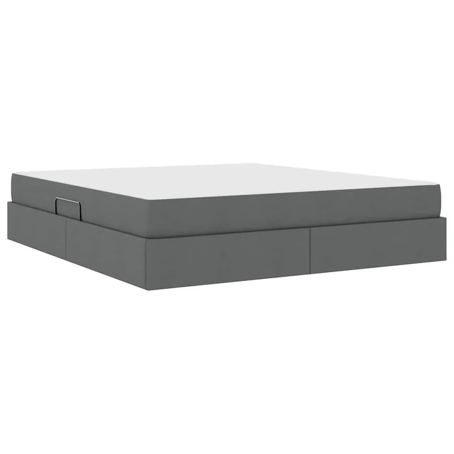 Lit avec rangement et matelas Gris foncé 180 x 200 cm Polyester - 10