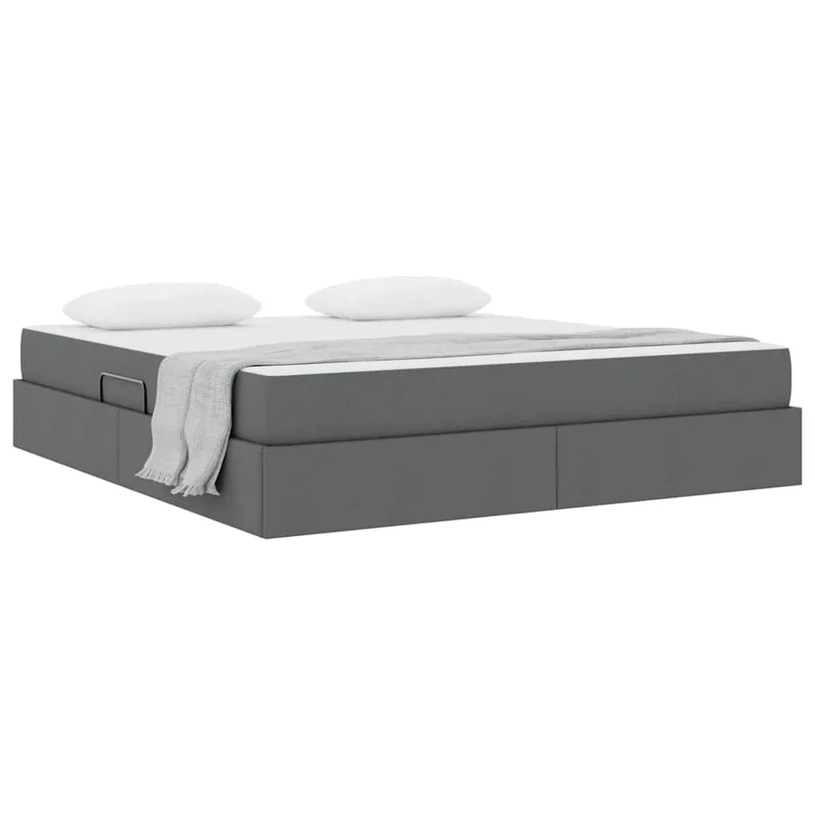 Lit avec rangement et matelas Gris foncé 180 x 200 cm Polyester - 3