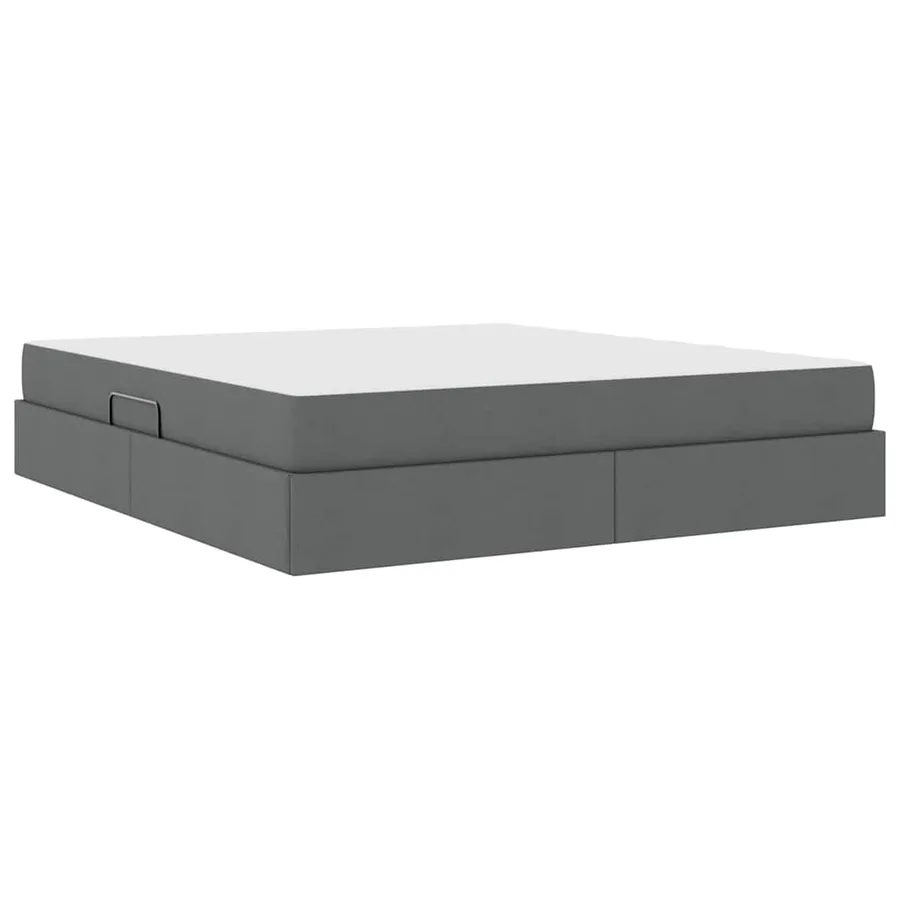 Lit avec rangement et matelas Gris foncé 180 x 200 cm Polyester - 5