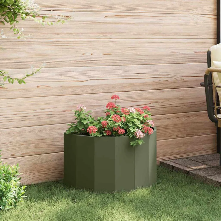 Jardinière Vert olive 60 x 30 x 35 cm Acier - 4