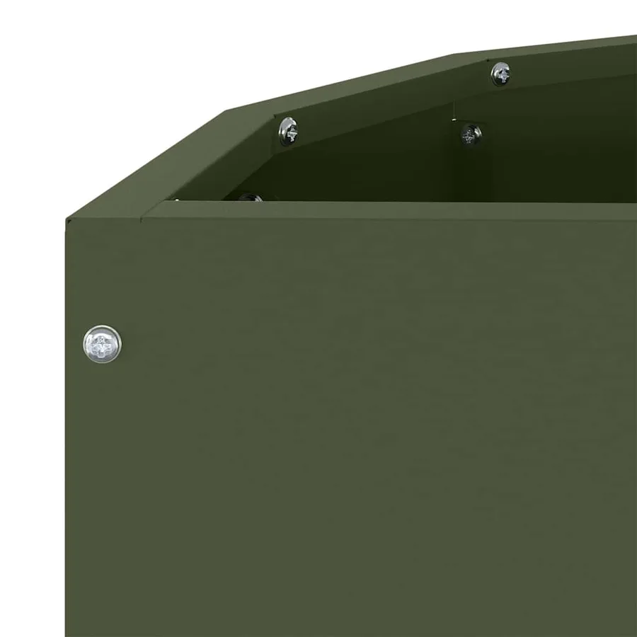 Jardinière Vert olive 60 x 30 x 35 cm Acier - 9