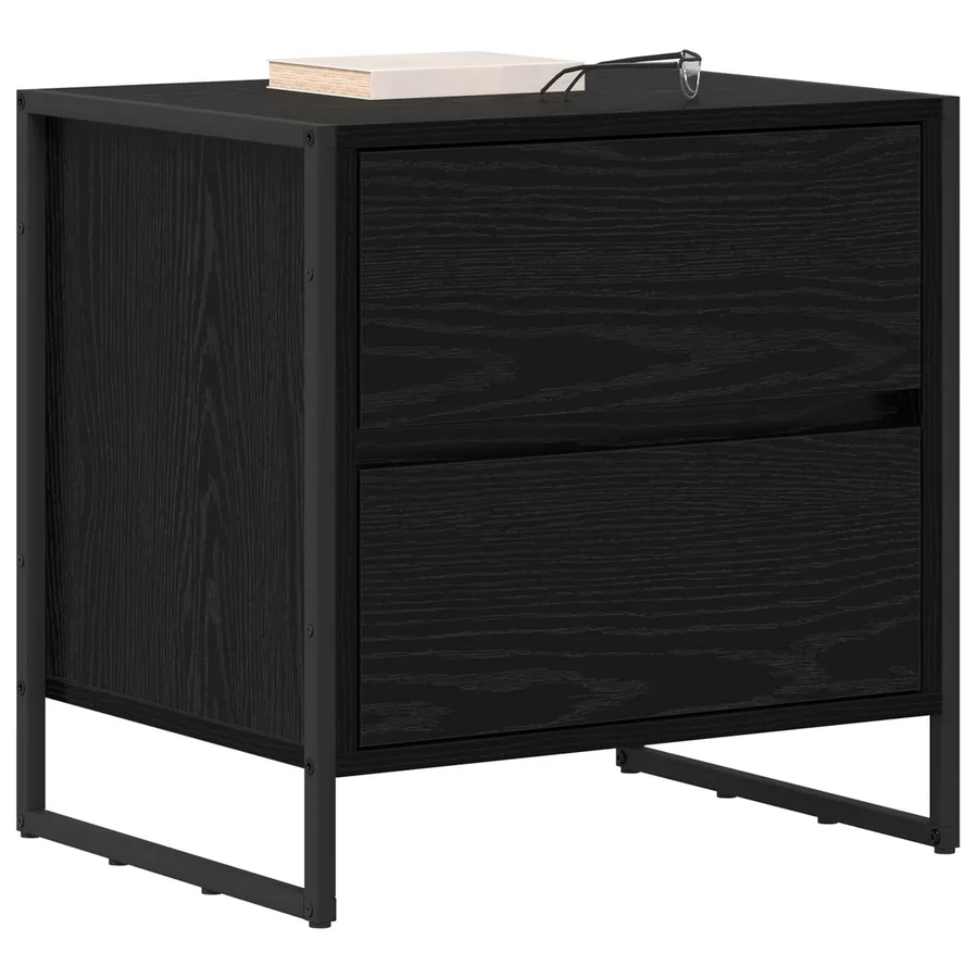 Table de chevet avec tiroir 2 pcs Chêne noir 50 x 39,5 x 50 cm - 3