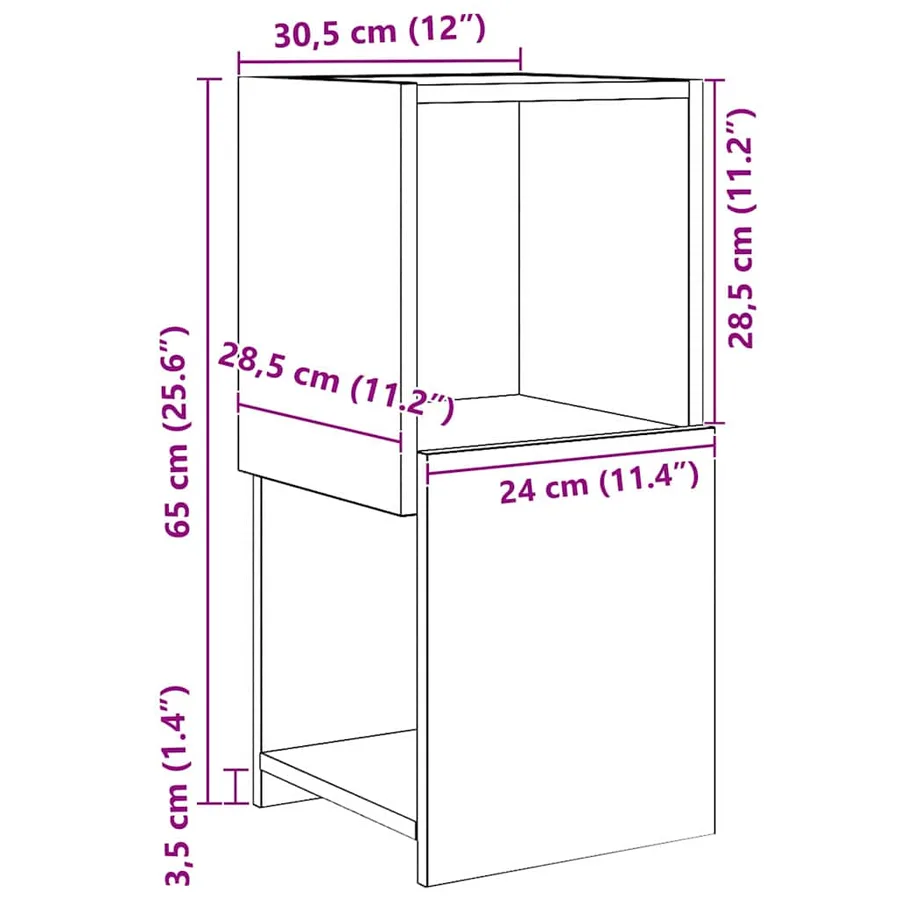 Meuble d'angle Chêne Sonoma 30,5x30x65cm Bois d'ingénierie - 8