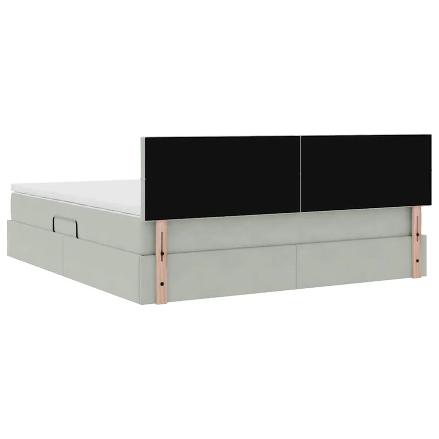 Lit de rangement LED avec matelas Gris clair 180 x 200 cm - 12