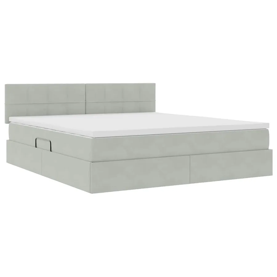 Lit de rangement LED avec matelas Gris clair 180 x 200 cm - 6