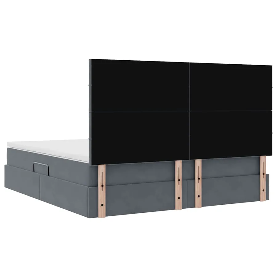 Lit de rangement LED avec matelas Gris foncé 180 x 200 cm - 12