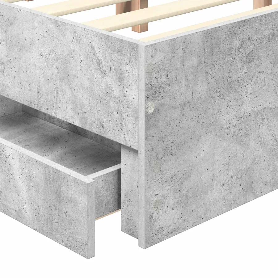 Cadre de lit Gris béton 180 x 200 cm Bois Ingénierie - 11