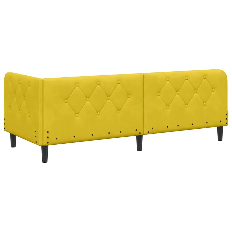 Cadre de lit d'angle Jaune 80 x 200 cm Velours - 9