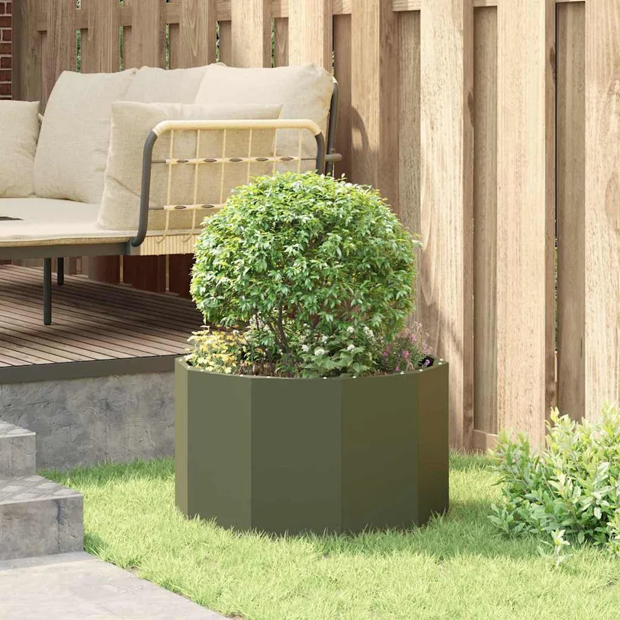 Jardinière Vert olive 60 x 60 x 35 cm Acier - 4