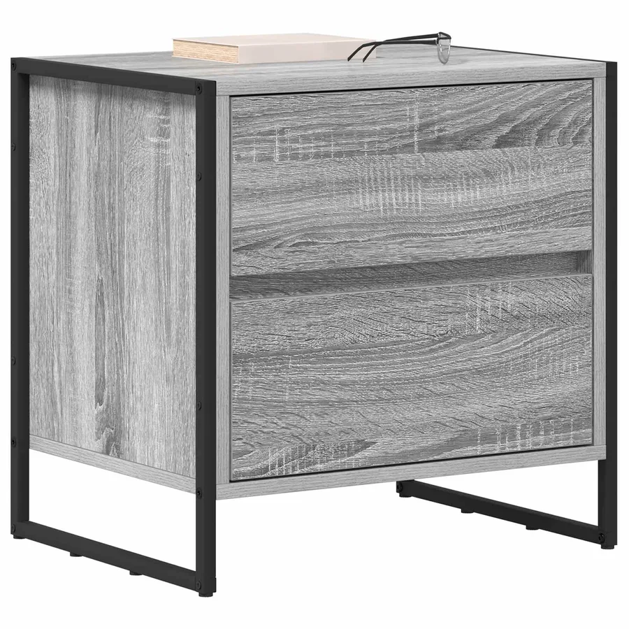 Table de chevet avec tiroir 2 pcs Gris Sonoma 50 x 39,5 x 50 cm - 3