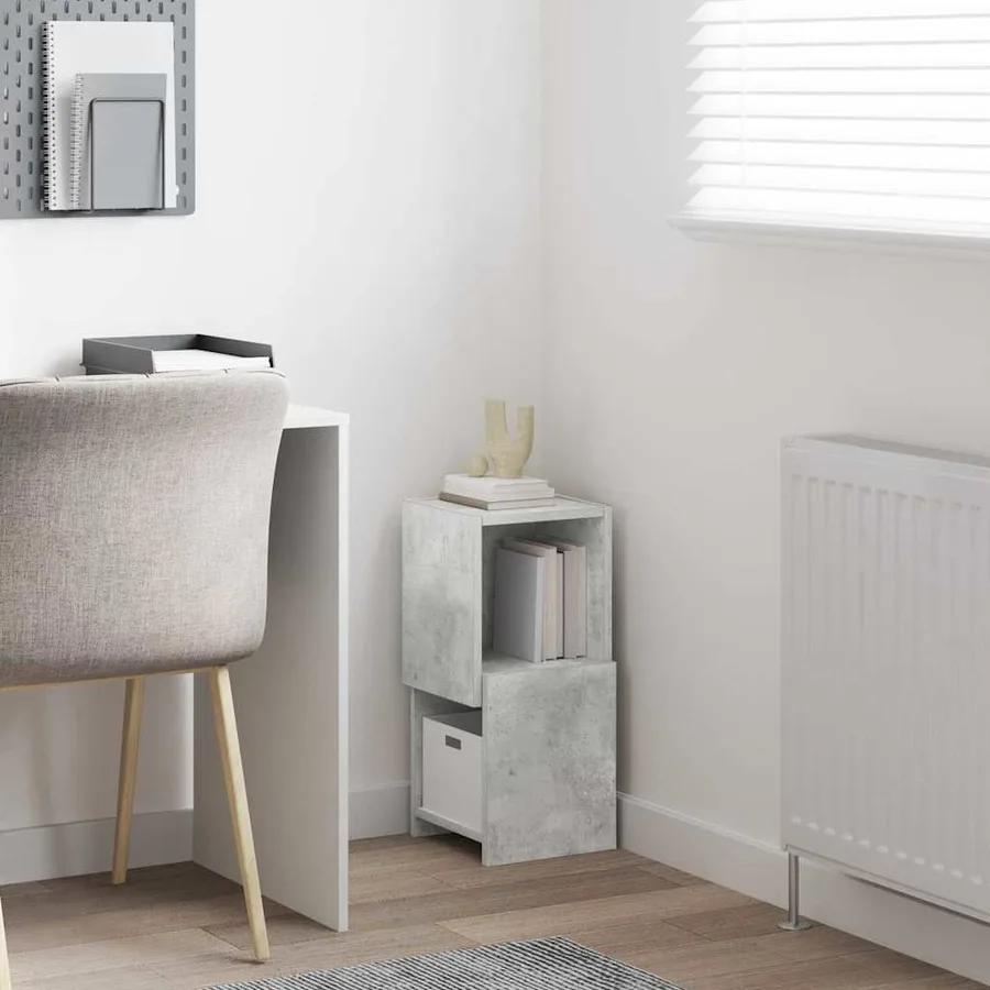 Meuble d'angle Gris béton 25,5x25x55cm Bois d'ingénierie - 4