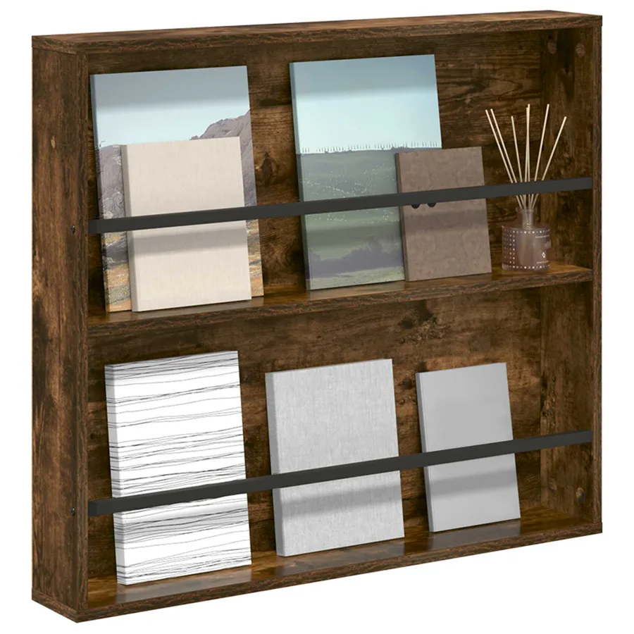 Étagère à magazines avec étagère Chêne fumé 80 x 12 x 70 cm - 3