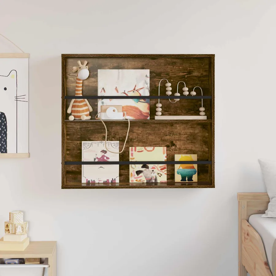 Étagère à magazines avec étagère Chêne fumé 80 x 12 x 70 cm - 4