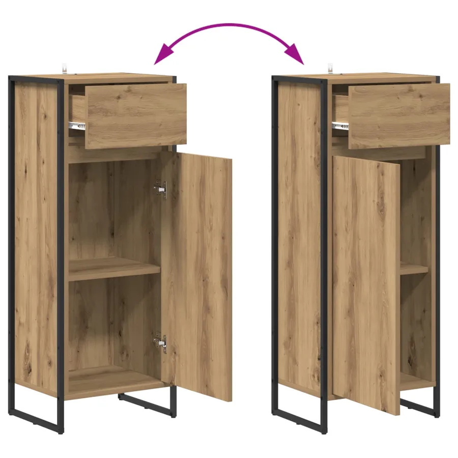 Ensemble de mobilier de salle de bain 4 pc Chêne artisanal - 16