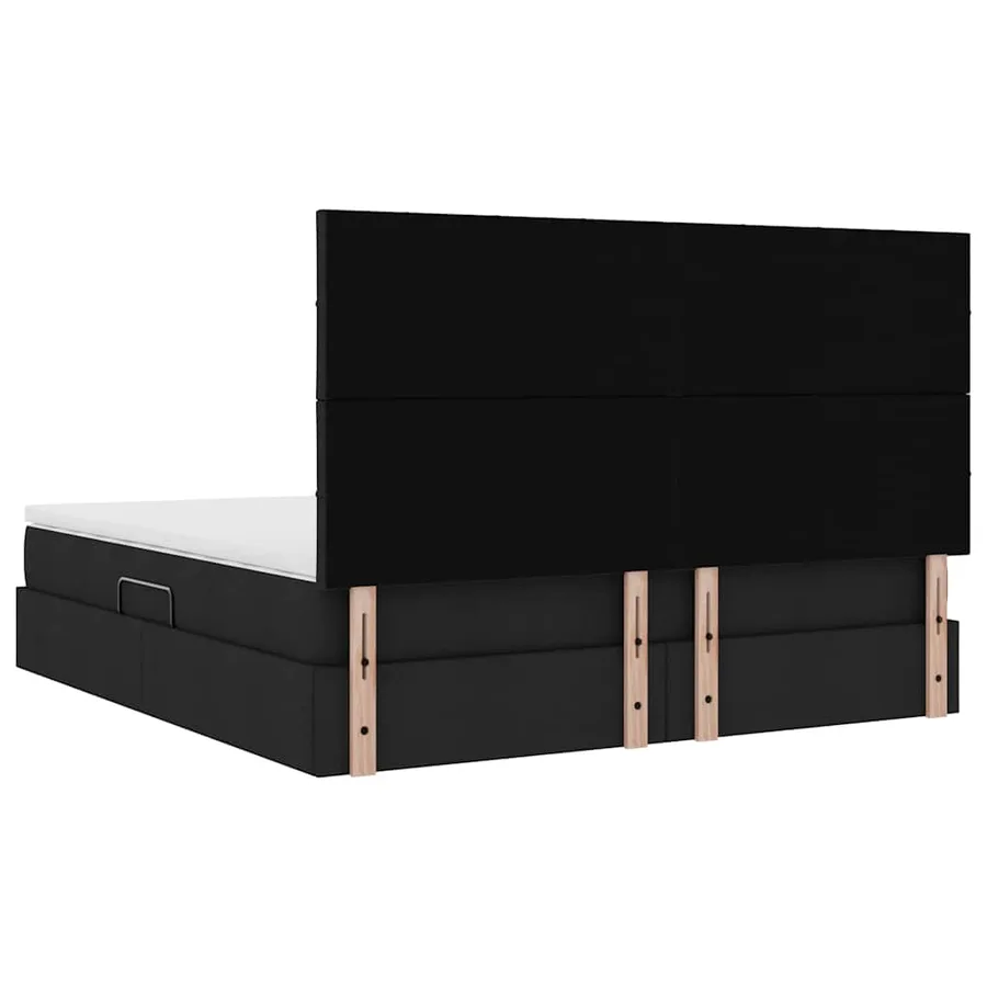 Lit de rangement LED avec matelas Noir 180 x 200 cm Tissu - 12