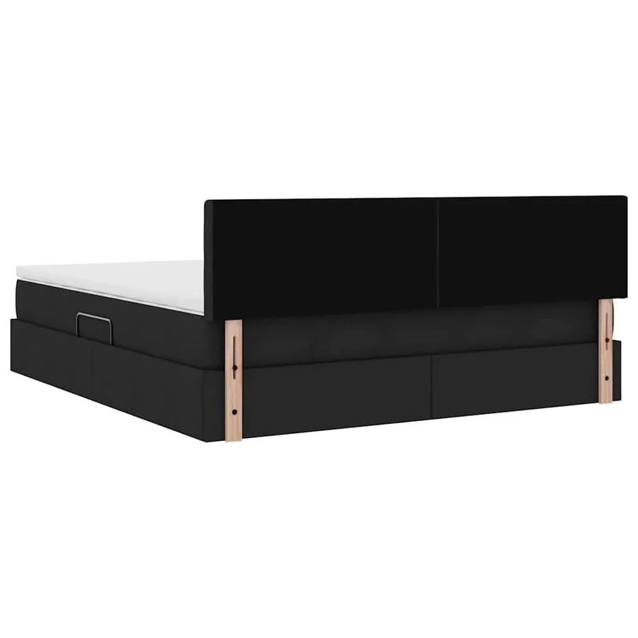 Lit de rangement LED avec matelas Noir 180 x 200 cm Tissu - 12