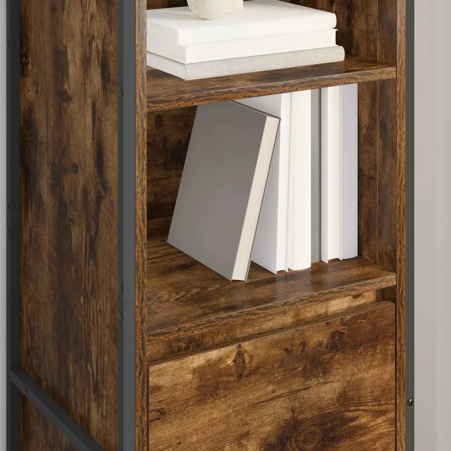 Bibliothèque Chêne Fumé 43 x 36 x 150.5 cm Bois d'ingénierie - 4