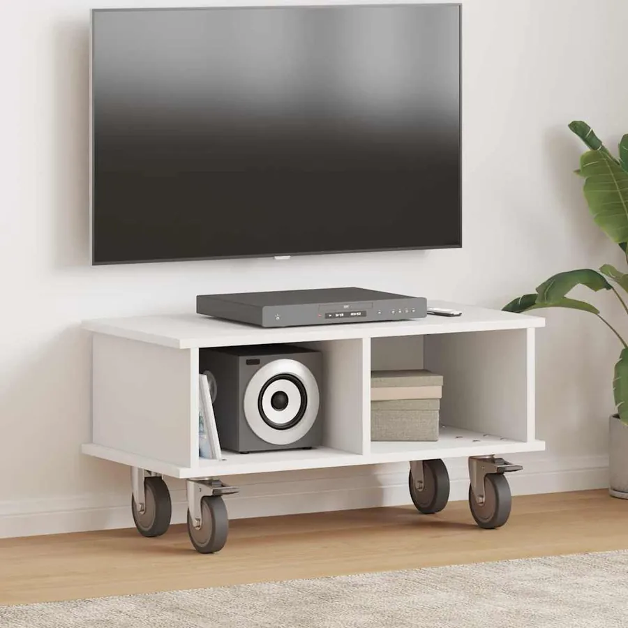 Meuble TV Blanc 68,5 x 35 x 35 cm Bois d'ingénierie