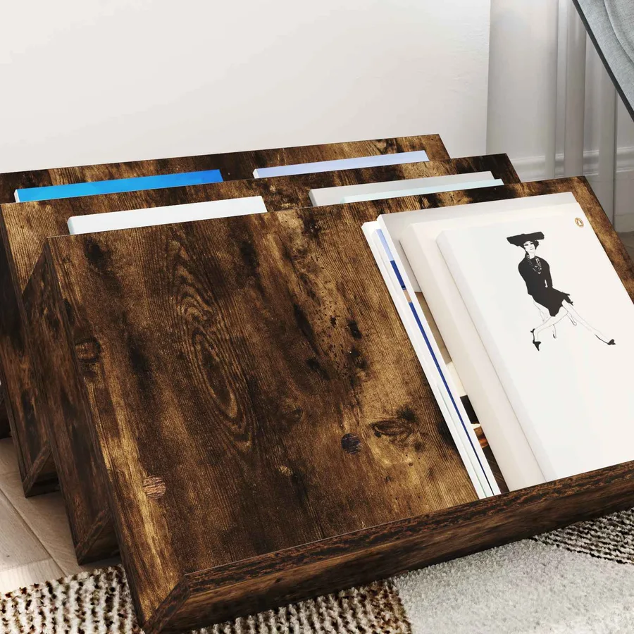 Étagère à magazines avec étagère Chêne fumé 65 x 53 x 28,5 cm - 4