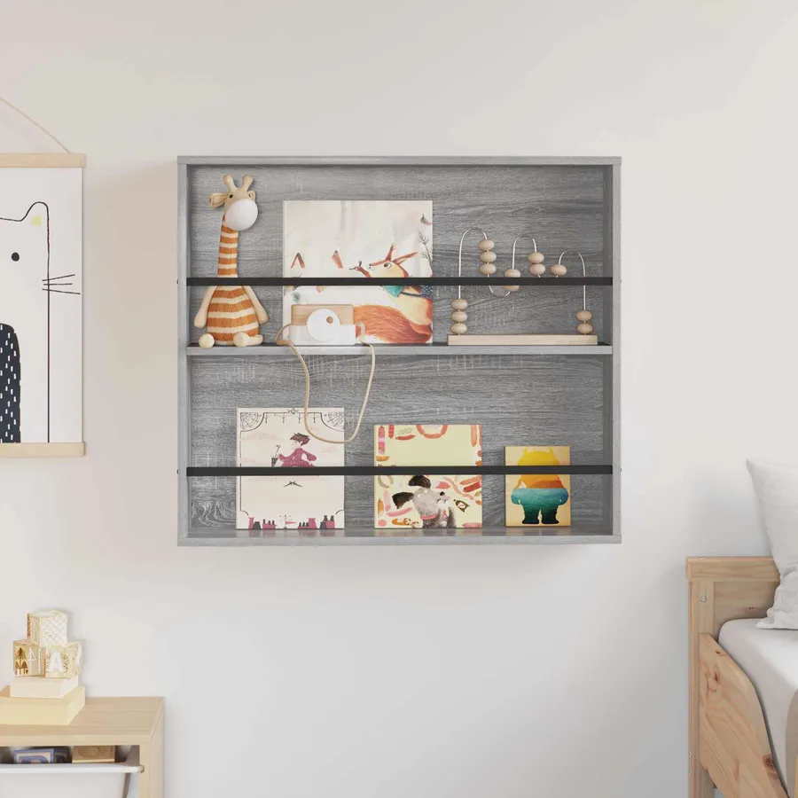 Étagère à magazines avec étagère Gris Sonoma 80 x 12 x 70 cm - 4
