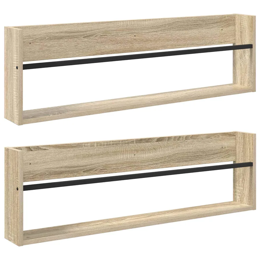 Étagère à magazines 2 pcs Chêne Sonoma 100 x 12 x 30 cm - 2