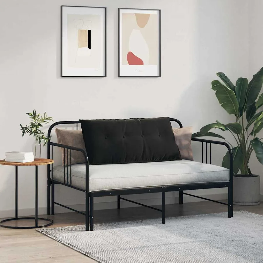 Coussin de Dos Noir 100 x 50 cm Tissu en velours côtelé - 4