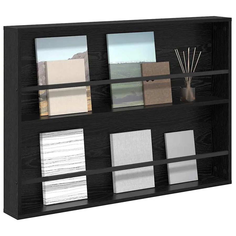 Étagère à magazines avec étagère Chêne noir 100 x 12 x 70 cm - 3