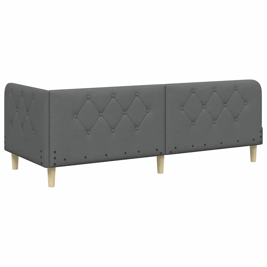 Cadre de lit d'angle Gris foncé 80 x 200 cm tissu - 9