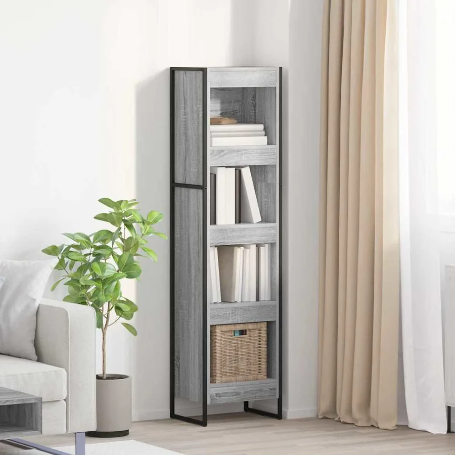 Bibliothèque Gris Sonoma 40 x 30 x 155 cm Bois d'ingénierie