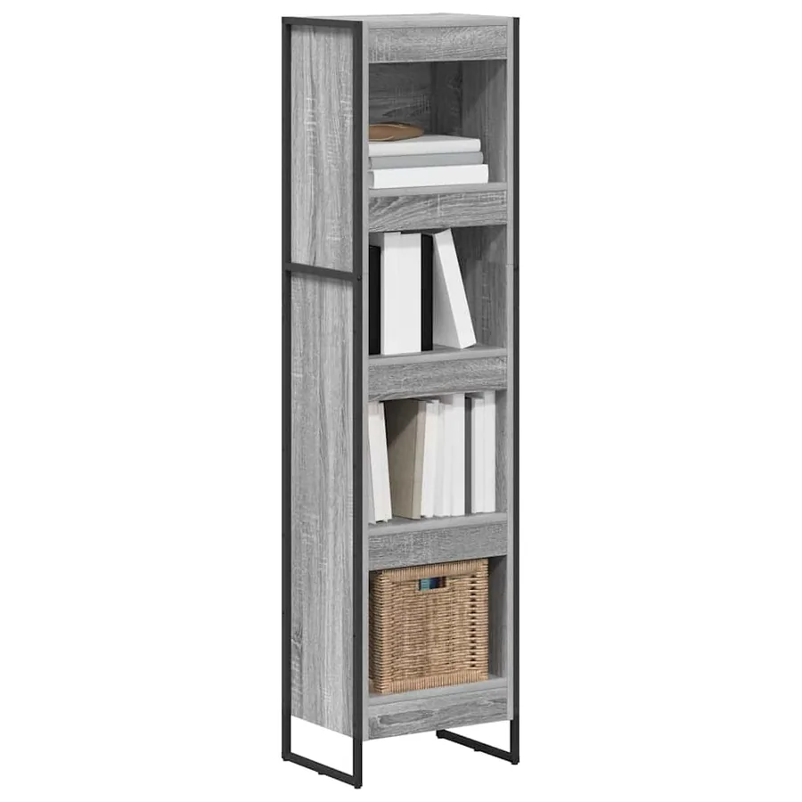 Bibliothèque Gris Sonoma 40 x 30 x 155 cm Bois d'ingénierie - 3
