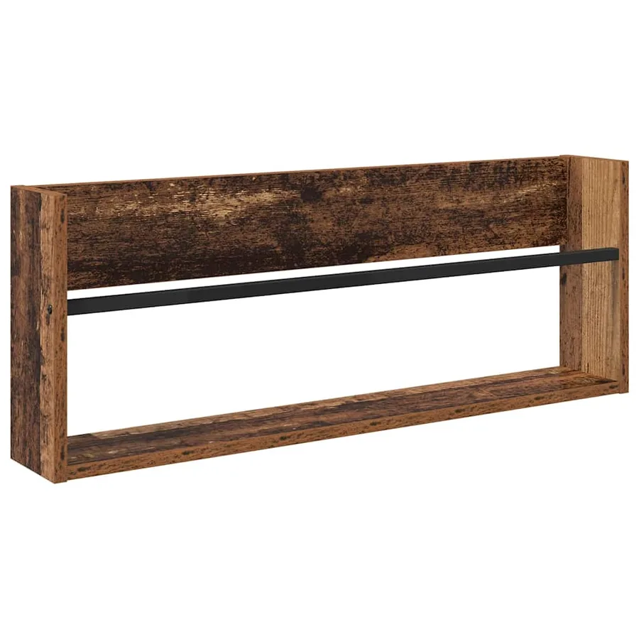 Étagère à magazines avec étagère Bois ancien 80 x 12 x 30 cm - 2