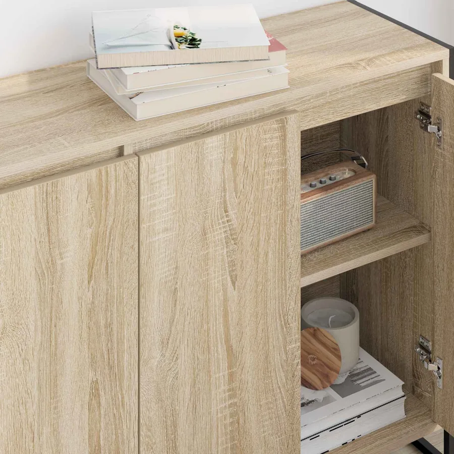 Meuble d'appoint Sonoma 96,5 x 30 x 75 cm Bois d'ingénierie - 4