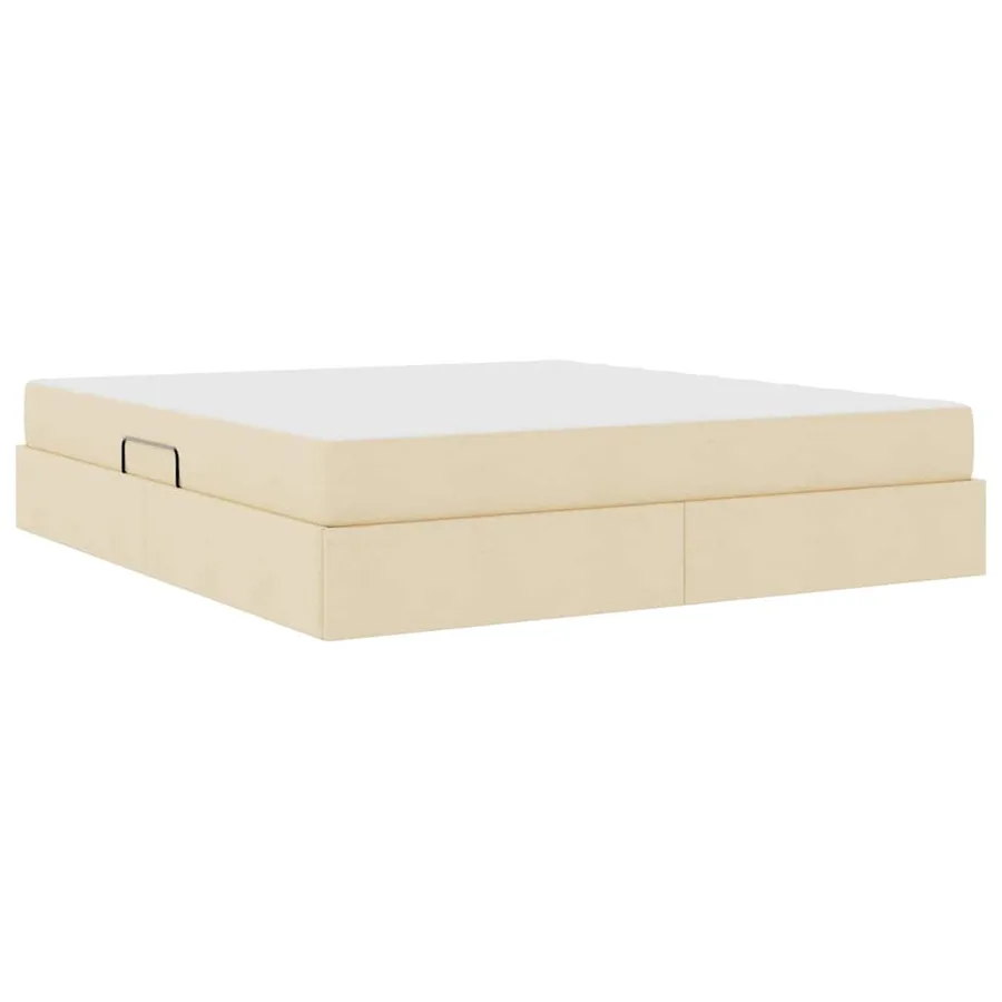 Lit avec rangement et matelas Crème 180 x 200 cm Polyester - 5