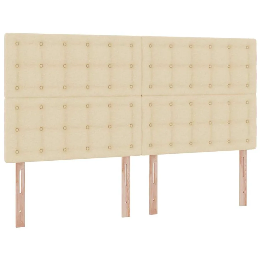 Lit avec rangement et matelas Crème 180 x 200 cm tissu - 9