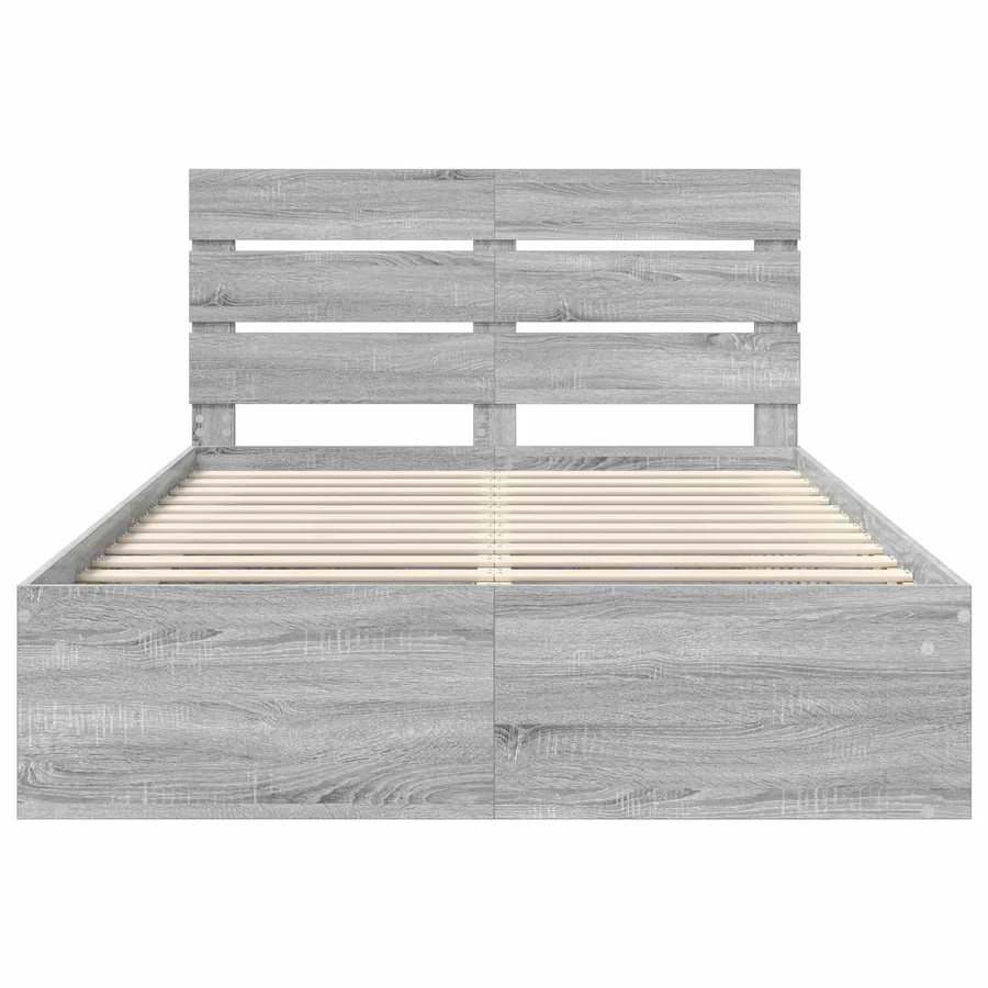 Cadre de lit Gris Sonoma 160 x 200 cm Bois de pin massif - 7