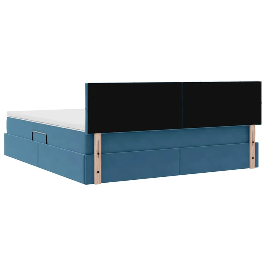 Lit de Rangement avec matelas Bleu foncé 180 x 200 cm Velours - 11