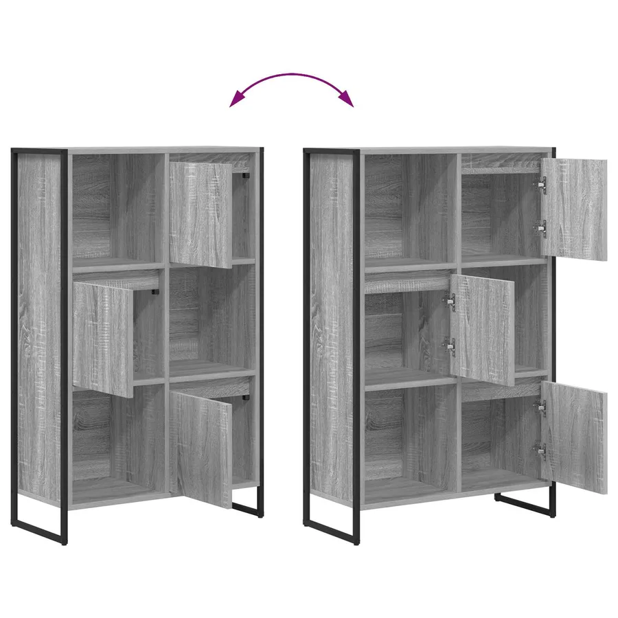 Bibliothèque Gris Sonoma 68 x 30 x 108.5 cm Bois d'ingénierie - 11