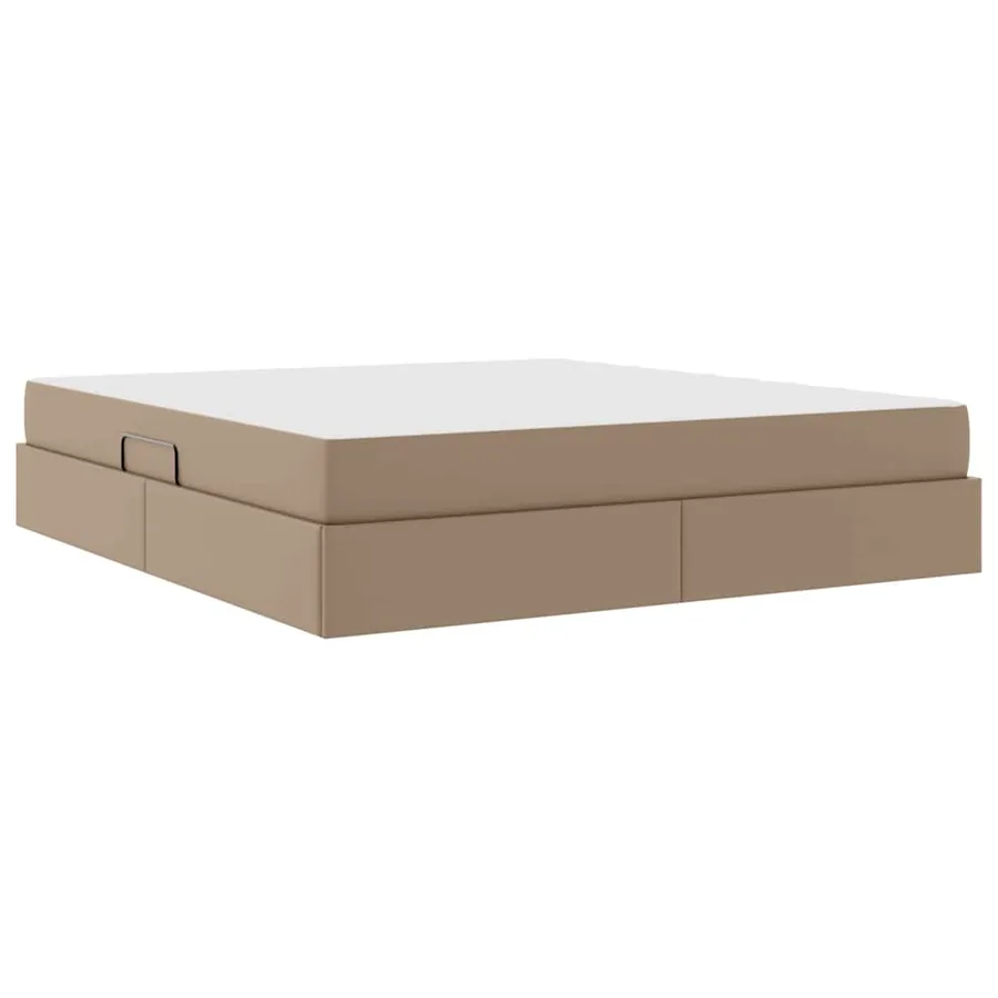 Lit avec rangement et matelas 2 pcs Cappuccino Cuir - 10