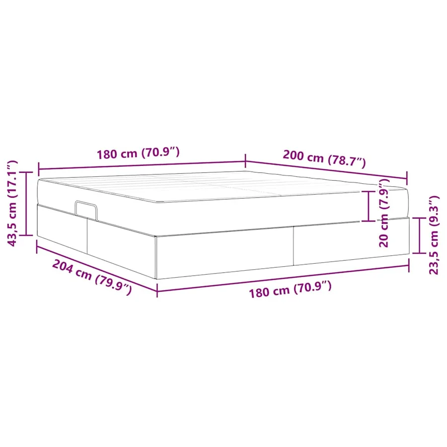 Lit avec rangement et matelas 2 pcs Cappuccino Cuir - 16