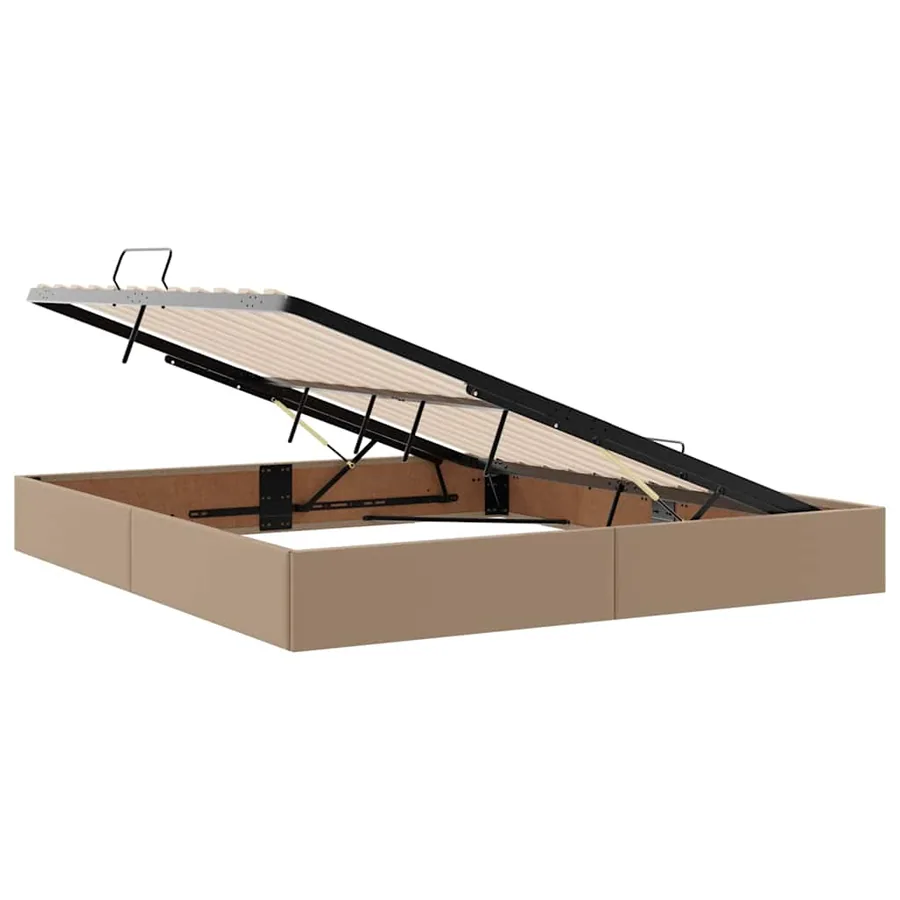 Lit avec rangement et matelas 2 pcs Cappuccino Cuir - 6
