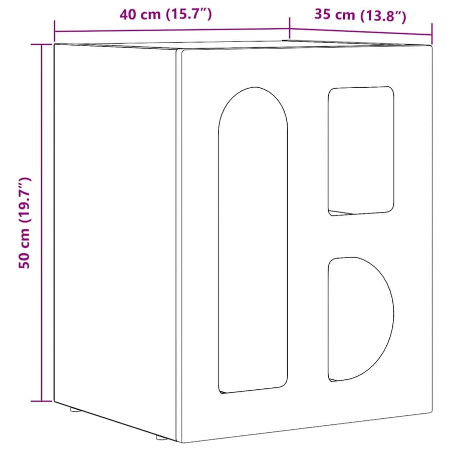 Table de chevet ELST Chêne artisanal 40 x 35 x 50 cm - 11
