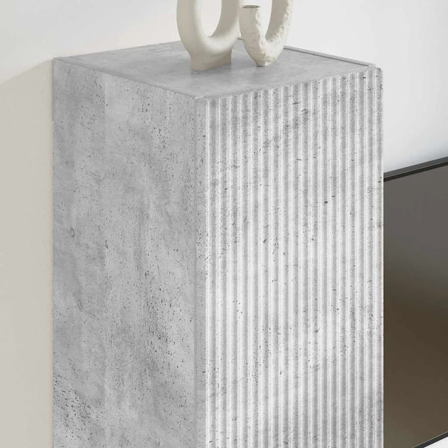 Meuble TV mural Béton 30 x 31 x 60 cm Bois d'ingénierie - 4
