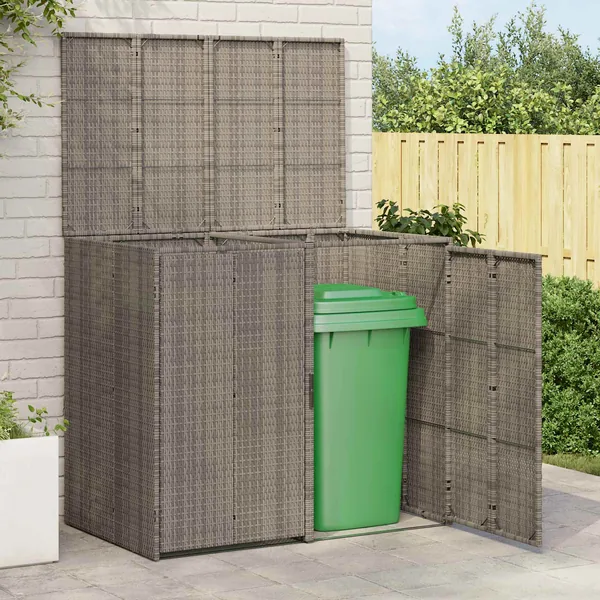 Boîte de poubelle 2 pcs Gris 130 x 80 x 115 cm Polyéthylène