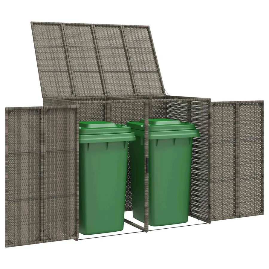 Boîte de poubelle 2 pcs Gris 130 x 80 x 115 cm Polyéthylène - 8
