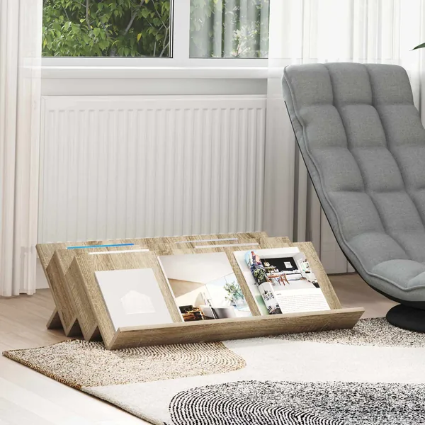 Étagère à magazines avec étagère Chêne Sonoma 90 x 53 x 28,5 cm