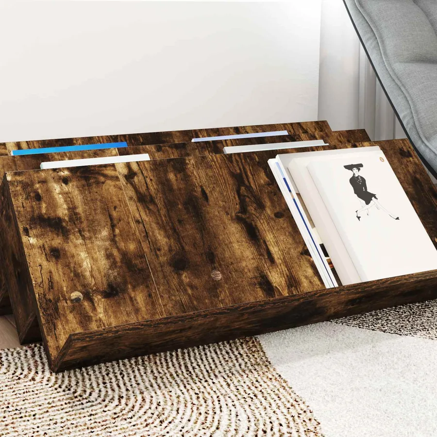 Étagère à magazines avec étagère Chêne fumé 90 x 53 x 28,5 cm - 4
